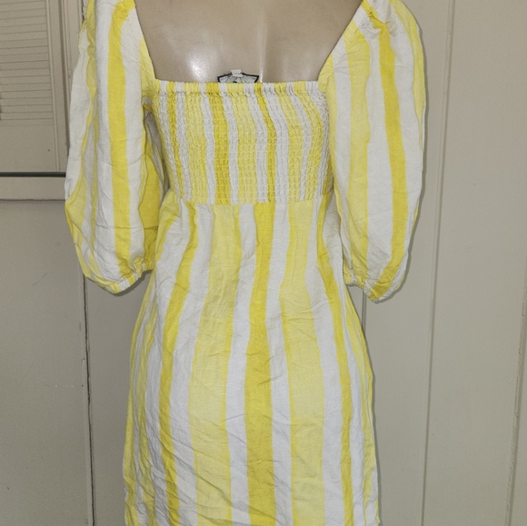 Tuckernuck Eubanks Wimberly Yellow Cabana Stripe Annie Smocked Dress - Picture 7 of 8